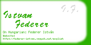 istvan federer business card
