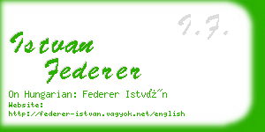 istvan federer business card
